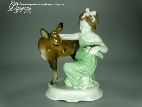 Купить фарфоровые статуэтки Rosenthal, Девочка с олененком, Германия
